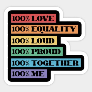 100% Love LGBT Sticker